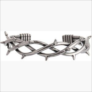 Stainless Steel Gothic Thorn Cuff Bracelet Punk Barbed Wire Bangle